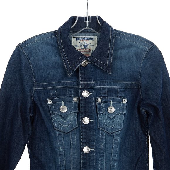 True Religion Denim Jean Trucker Jacket Women's XS - Picture 3 of 10